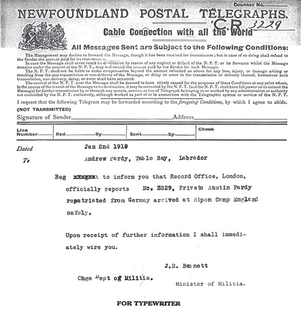 Notice of repatriation