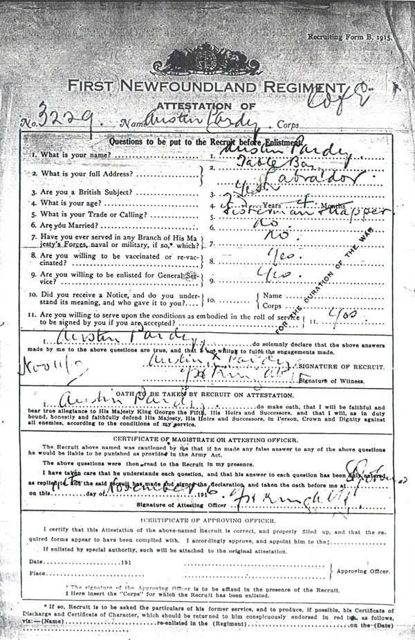 Attestation form
