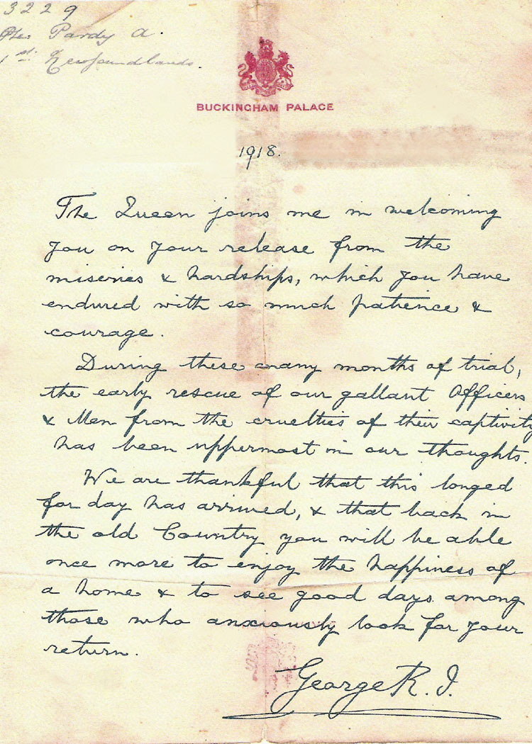 Letter from King George